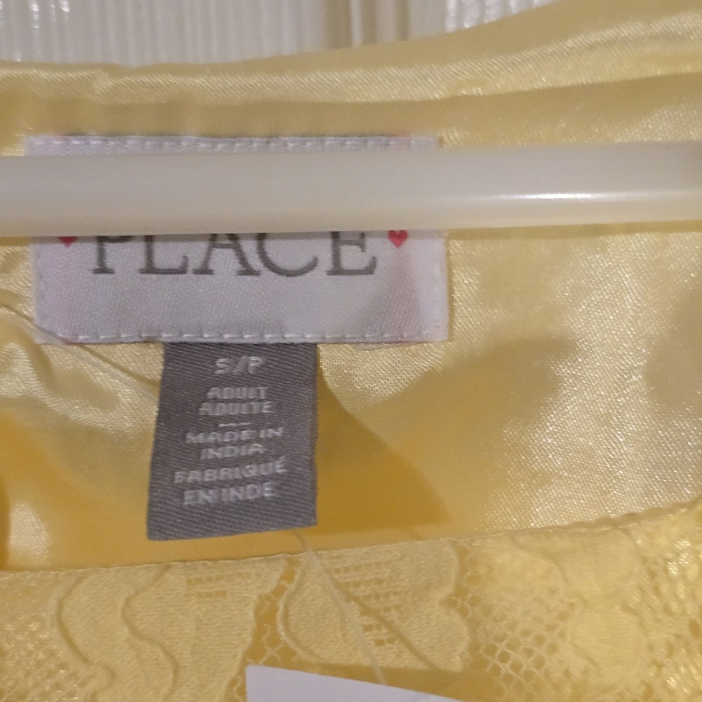 Children's Place Yellow Floral Lace Shift Dress Short Sleeve Sun Valley S/P NWT - Picture 5 of 5